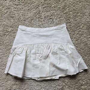 Avec Les Filles Linen Blend Mini Skirt Womens 12 White
